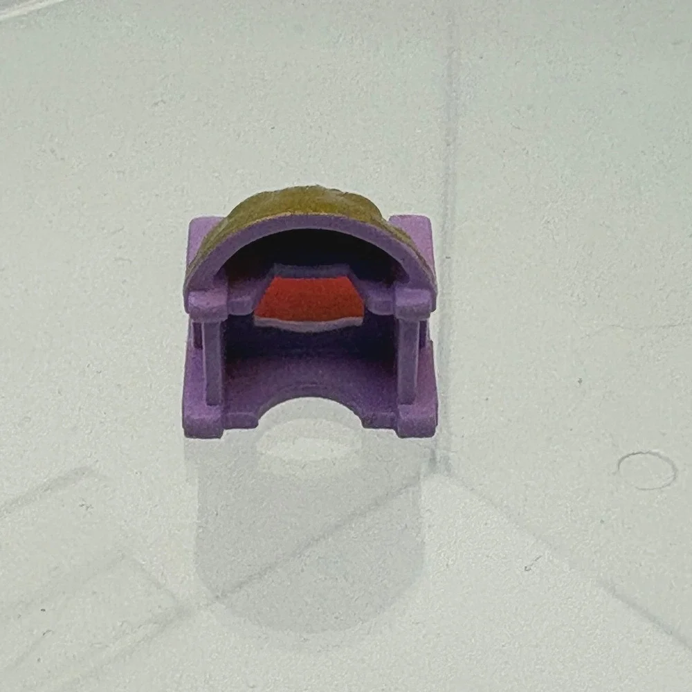 Vintage Polly Pocket Throne Chair Miniature Furniture Purple Gold Teal Accessory